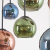 Koyoto suspension 6 lampes E27 à abat-jour en verre multicolore vintage