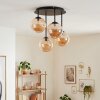 Plafonnier moderne Chehalis à 4 lumières avec abat-jour ambrés en verre ø 15 cm