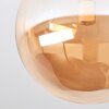 Plafonnier moderne Chehalis à 4 lumières avec abat-jour ambrés en verre ø 15 cm