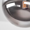 Plafonnier moderne Chehalis à 4 lumières avec abat-jour ronds en verre fumé, ø 12 cm, G9