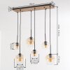 Suspension Koyoto 6 lumières E27 à globes pour salle à manger