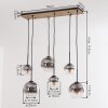 Koyoto suspension salle à manger 6 lumières E27, globes allongés vintage