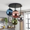 Chehalis plafonnier rétro à globes en verre coloré, G9 4 feux, Ø 41 cm