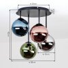 Chehalis plafonnier rétro à globes en verre coloré, G9 4 feux, Ø 41 cm