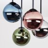 Chehalis plafonnier rétro à globes en verre coloré, G9 4 feux, Ø 41 cm