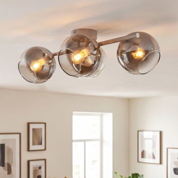 Plafonnier Koyoto, lampe de plafond 4 flammes E14 à globes ronds