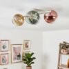 Plafonnier Koyoto à 4 lampes E14, abat-jour globes pour salon et chambre