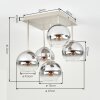 Plafonnier Koyoto moderne à 5 lumières en grappe, abat-jour en verre chromé, clair et fumé