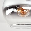 Plafonnier Koyoto moderne à 5 lumières en grappe, abat-jour en verre chromé, clair et fumé