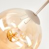 Plafonnier moderne Gastor avec 5 abat-jour en verre ambré en grappe, ø 15 cm, E14