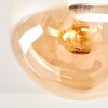Plafonnier moderne Gastor avec 5 abat-jour en verre ambré en grappe, ø 15 cm, E14