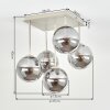 Plafonnier Gastor 5 lumières, luminaire de plafond à globes E14 pour salon