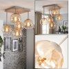 Koyoto plafonnier à globes 5 flammes E14, luminaire de plafond carré rétro vintage