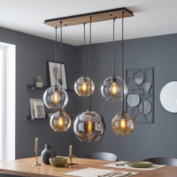 Koyoto suspension globe 6 lumières E27 pour salle à manger et salon, style rétro