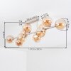 Plafonnier Koyoto moderne à 10 lumières, abat-jour ronds en verre ambre alignés