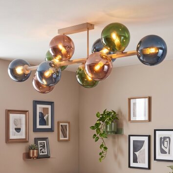 Gastor plafonnier à boules 10 lumières E14, lampe de plafond rétro moderne pour salon