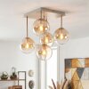 Gastor plafonnier à boules 5 lumières E14, carré, pour salon et salle à manger