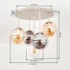 Gastor plafonnier boule rond, 5 lumières, Ø 45 cm, douille E14, style vintage