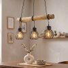 Oravi suspension bois 3 lumières E27, longueur 60 cm, abat-jour cage