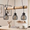 Oravi suspension bois 3 lumières E27, longueur 60 cm, abat-jour cage
