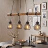 Oravi suspension à barre en bois pour table à manger, 4 lumières E27, longueur 80 cm