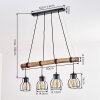 Gondo suspension salle à manger avec barre en bois, 4 points E27, longueur 80 cm