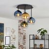 Plafonnier Koyoto à 4 globes, luminaire de plafond rond ø 38 cm, style vintage