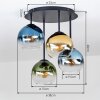 Plafonnier Koyoto à 4 globes, luminaire de plafond rond ø 38 cm, style vintage