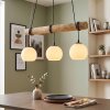 Koyoto suspension bois à barre, luminaire suspendu 3 flammes E27, longueur 60 cm