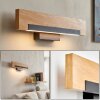 Applique murale LED Inzino avec panneau rectangulaire en bois, 3000 Kelvin blanc chaud
