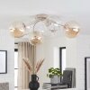 Chehalis plafonnier globe rétro, luminaire de plafond 6 flammes G9, Ø 64 cm