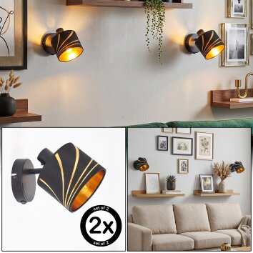 Alsen applique murale orientable avec interrupteur, lot de 2 à fentes symétriques