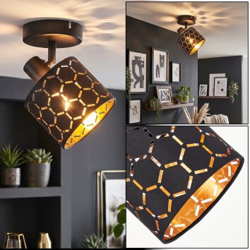 Alsen plafonnier orientable avec abat-jour à fentes ajouré, E14, Ø 12 cm