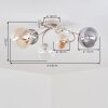 Chehalis plafonnier boule à 6 lumières G9, bras courbés, diamètre 64 cm