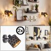 Alsen applique murale orientable lot de 2 E14, abat-jour à fentes symétriques