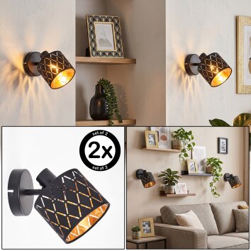 Alsen applique murale orientable pour salon avec abat-jour ajouré, lot de 2