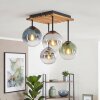 Plafonnier boule Gastor 4 lumières E14, lattes décoratives, style boho rétro
