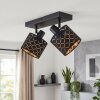 Tallaboa plafonnier 2 spots orientables, abat-jour ajourés motif grille