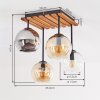 Koyoto plafonnier 4 flammes à abat-jour globes, design vintage pour salon
