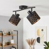 Tallaboa plafonnier 2 spots E14, lampe de plafond vintage à abat-jours ajourés