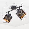 Tallaboa plafonnier 2 spots E14, lampe de plafond vintage à abat-jours ajourés