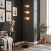 Voril 3-flammige Stehlampe aus Holz und Metall, 141,5 cm, E27, naturfarbene Holzdetails