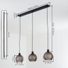 Nolen suspension 3 lampes E27 longueur 105,5 cm, luminaire salle à manger