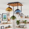 Koyoto plafonnier suspendu salon 4 lumières E14 avec abat-jour globe rétro