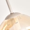 Plafonnier moderne Gastor à 4 lumières, abat-jour en verre ambre et fumé, E14