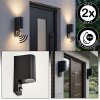 Kingstown applique murale extérieure avec détecteur de mouvement, lot de 2, GU10