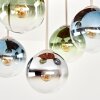 Gastor plafonnier à boules 5 lumières, base carrée à lattes, E14, ø 39 cm