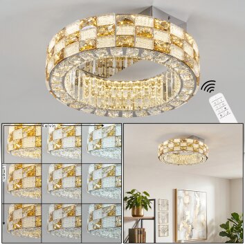 Seloria plafonnier LED rond avec télécommande, lustre plafonnier diamètre 40 cm