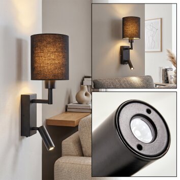 Turil applique murale LED, lampe de lecture avec liseuse orientable et interrupteur