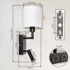 Applique murale Turil LED avec liseuse orientable pour canapé, abat-jour blanc, lot de 2